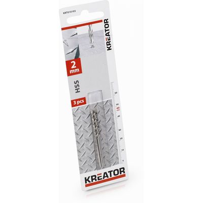 Kreator KRT010103 - 3ks HSS vrták do kovu 2x49 mm