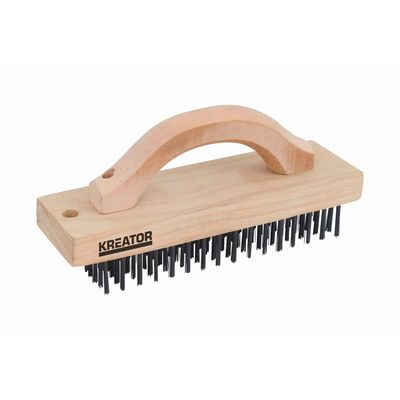 Kreator KRT561001 - Ruční drátěný ocelový kartáč 6-ti řadý, dřevěný