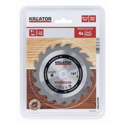 Kreator KRT020434 - Pilový kotouč na dřevo 115mm, 18T