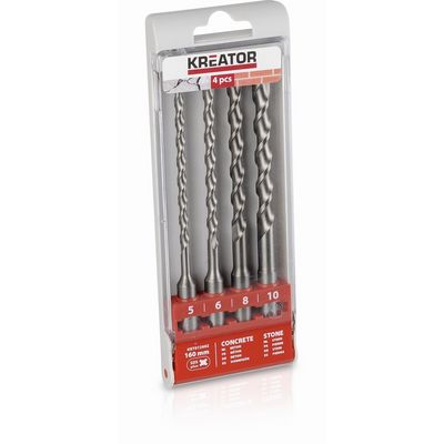 Kreator KRT012602 - 4 ks SDS plus Vrtáků 5-6-8-10 x 160 mm
