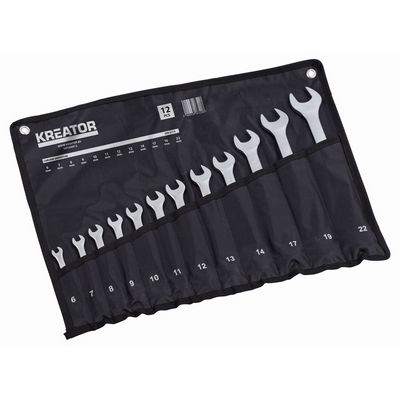 Kreator KRT500012 - Sada klíčů očko/otevřený 6-22mm 12ks v kapse