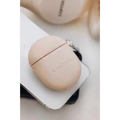 CANYON TWS6BE Bluetooth bezdrátová sluchátka s mikrofonem, béžová