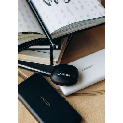 CANYON TWS8B Bluetooth bezdrátová sluchátka s mikrofonem, černá