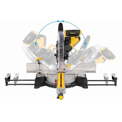Powerplus POWX075750DB - Pokosová pila s potahem a oboustranným náklonem 2 200W / 305mm