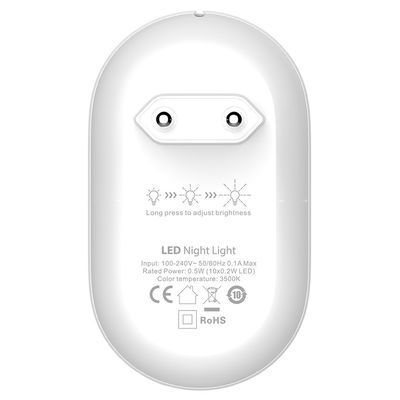 ColorWay noční LED světlo CW-NL08-W, inteligentní senzor, bílé
