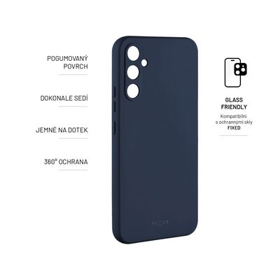 Zadní pogumovaný kryt FIXED Story pro Samsung Galaxy A34 5G, modrý