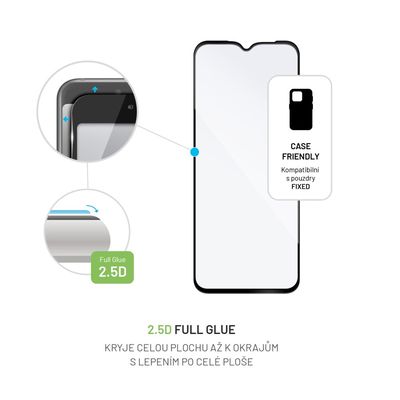 Ochranné tvrzené sklo FIXED Full-Cover pro Infinix Smart 7 HD, lepení přes celý displej, černé