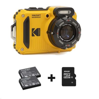 Kodak WPZ2 Yellow Bundle - fotoaparát + SD karta a 2x náhradní baterie
