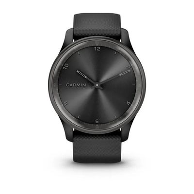 Garmin vivomove Trend, Nerezová luneta Slate, pouzdro Black, silikonový řemínek