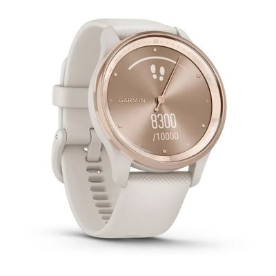 Garmin vivomove Trend, Nerezová luneta Peach Gold, pouzdro Ivory, silikonový