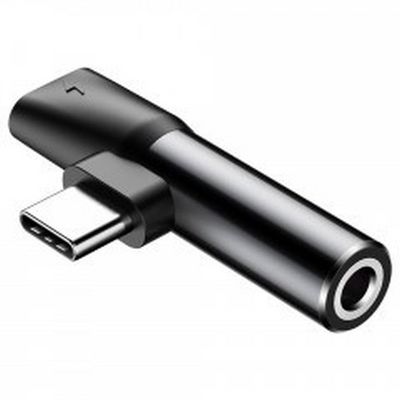 Baseus audio rozbočovač L41 s koncovkami USB-C samec / USB-C samice /3,5mm Jack samice, černá