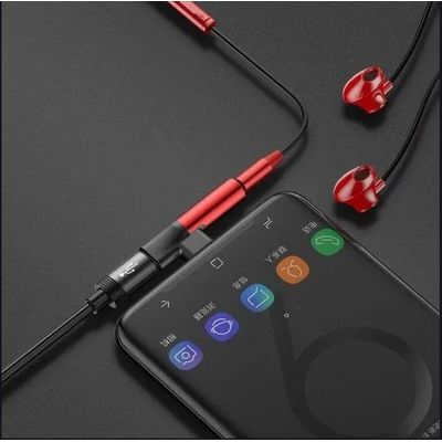 Baseus audio rozbočovač L41 s koncovkami USB-C samec / USB-C samice /3,5mm Jack samice, černá