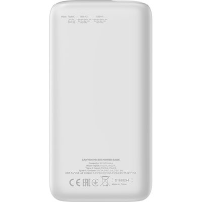 CANYON powerbanka 30000mAh CNE-CPB301W