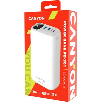 CANYON powerbanka 30000mAh CNE-CPB301W