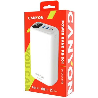 CANYON powerbanka 30000mAh CNE-CPB301W