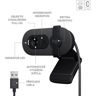 Logitech Brio 100 Full HD Webcamera, černá
