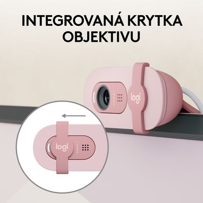 Logitech Brio 100 Full HD Webcamera, růžová