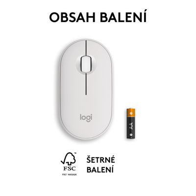 Logitech Wireless Pebble mouse 2, M350s, bílá
