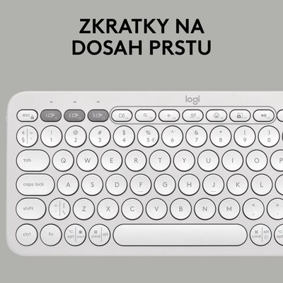 Logitech Pebble Keys 2 K380s, US, bezdrátová klávesnice, bílá