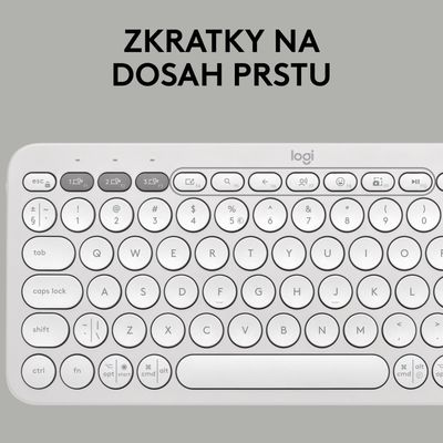 Logitech Pebble 2 Combo, bezdrátová klávesnice a myš, bílá