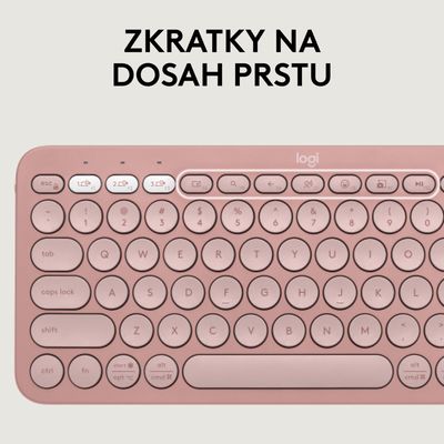 Logitech Pebble 2 Combo, bezdrátová klávesnice a myš, růžová