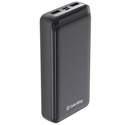 ColorWay powerbanka 20 000mAh, 2x USB/ USB-C/ Micro-USB, černá