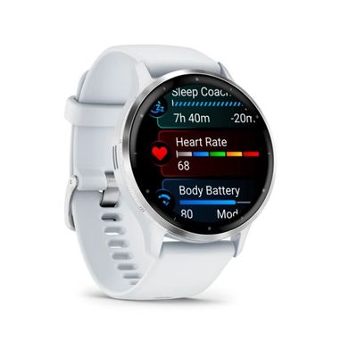 Garmin Venu 3, Silver/ White, silikonový řemínek