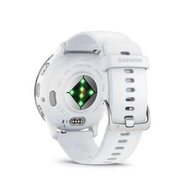 Garmin Venu 3, Silver/ White, silikonový řemínek