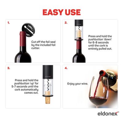 ELDONEX WineSpin elektrický otvírák na víno, ČERNÝ