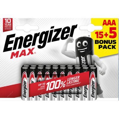 Energizer MAX Plus - Mikrotužka AAA/20 ks - 15+5 zdarma
