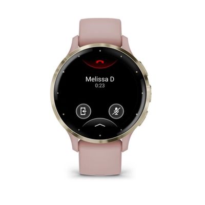 Garmin Venu 3S, Nerezová luneta Soft Gold, pouzdro Dust Rose, silikonový řemínek