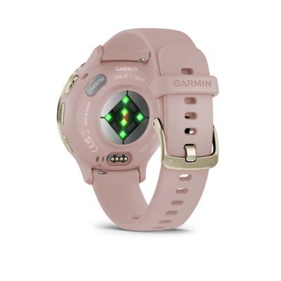 Garmin Venu 3S, Nerezová luneta Soft Gold, pouzdro Dust Rose, silikonový řemínek