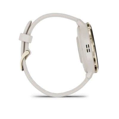Garmin Venu 3S, Nerezová luneta Soft Gold, pouzdro Ivory, silikonový řemínek