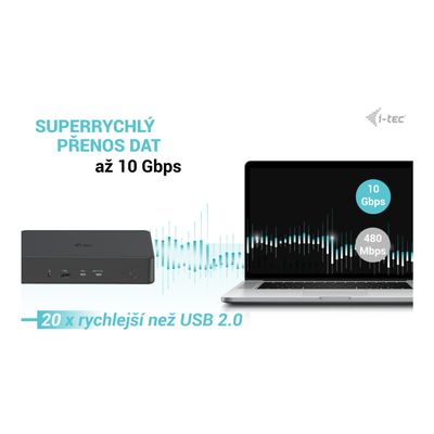 i-tec USB 3.0/USB-C/Thunderbolt 3 Professional Dual 4K Display Docking Station Gen2, PD 100W