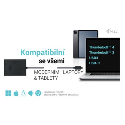 i-tec USB-C Dual 4K/60Hz (single 8K/30Hz) DP Video Adapter
