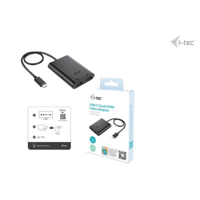 i-tec USB-C Dual 4K/60Hz (single 8K/30Hz) HDMI Video Adapter