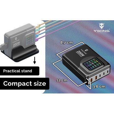 Viking nabíječka USB GaN 200W PD Pro