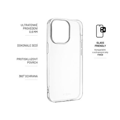 Ultratenké TPU gelové pouzdro FIXED Skin pro Apple iPhone 15 Pro Max, 0,6 mm, čiré