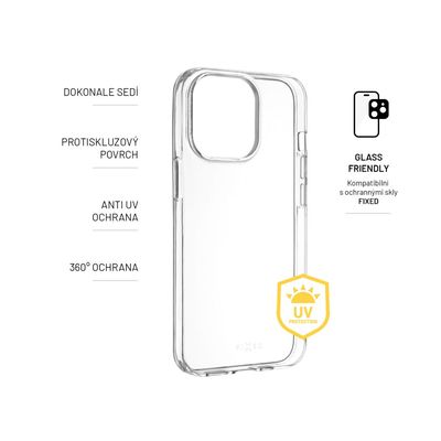 TPU gelové pouzdro FIXED Slim AntiUV pro Apple iPhone 15, čiré