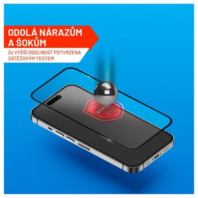 Prémiové ochranné tvrzené sklo FIXED Armor s aplikátorem pro Apple iPhone 15 Plus, černé