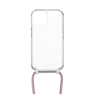 Pouzdro FIXED Pure Neck s růžovou šňůrkou na krk pro Apple iPhone 15 Pro Max