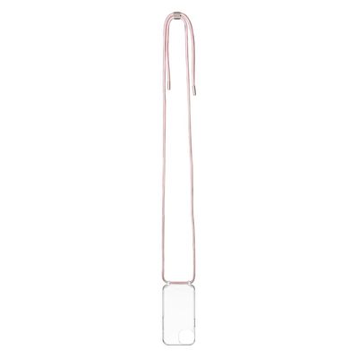 Pouzdro FIXED Pure Neck s růžovou šňůrkou na krk pro Apple iPhone 15 Pro Max