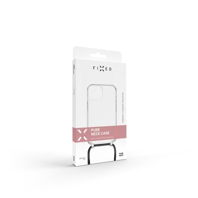 Pouzdro FIXED Pure Neck s černou šňůrkou na krk pro Apple iPhone 15