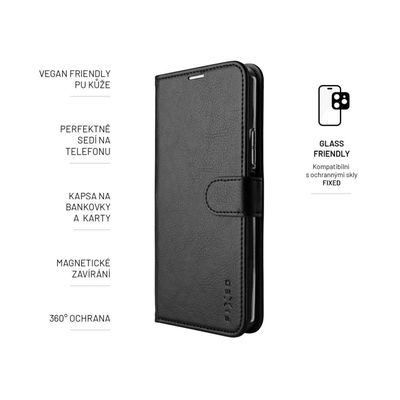 Pouzdro typu kniha FIXED Opus pro Apple iPhone 15, černé