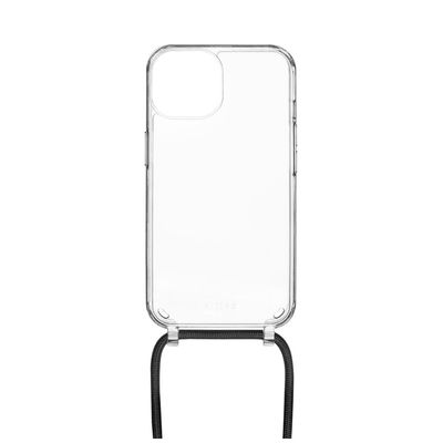 Pouzdro FIXED Pure Neck s černou šňůrkou na krk pro Apple iPhone 15 Plus