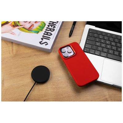 Zadní kryt FIXED MagFlow s podporou MagSafe pro Apple iPhone 15 Plus, červený