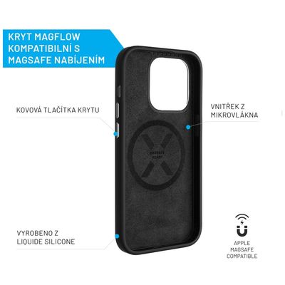 Zadní kryt FIXED MagFlow s podporou MagSafe pro Apple iPhone 15 Pro Max, černý