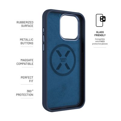 Zadní kryt FIXED MagFlow s podporou MagSafe pro Apple iPhone 15 Pro Max, modrý