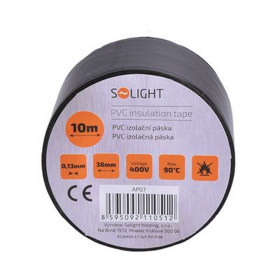 Solight izolační páska, 38mm x 0,13mm x 10m, černá