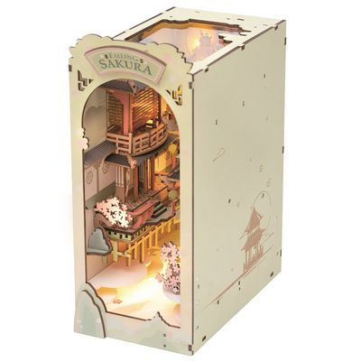 RoboTime 3D Puzzle Zarážka na knihy Falling Sakura (dřevěná)